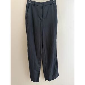 COS Women’s Size 2 EUR 34 Black 100% Linen Wide Leg Casual Pull On Pants